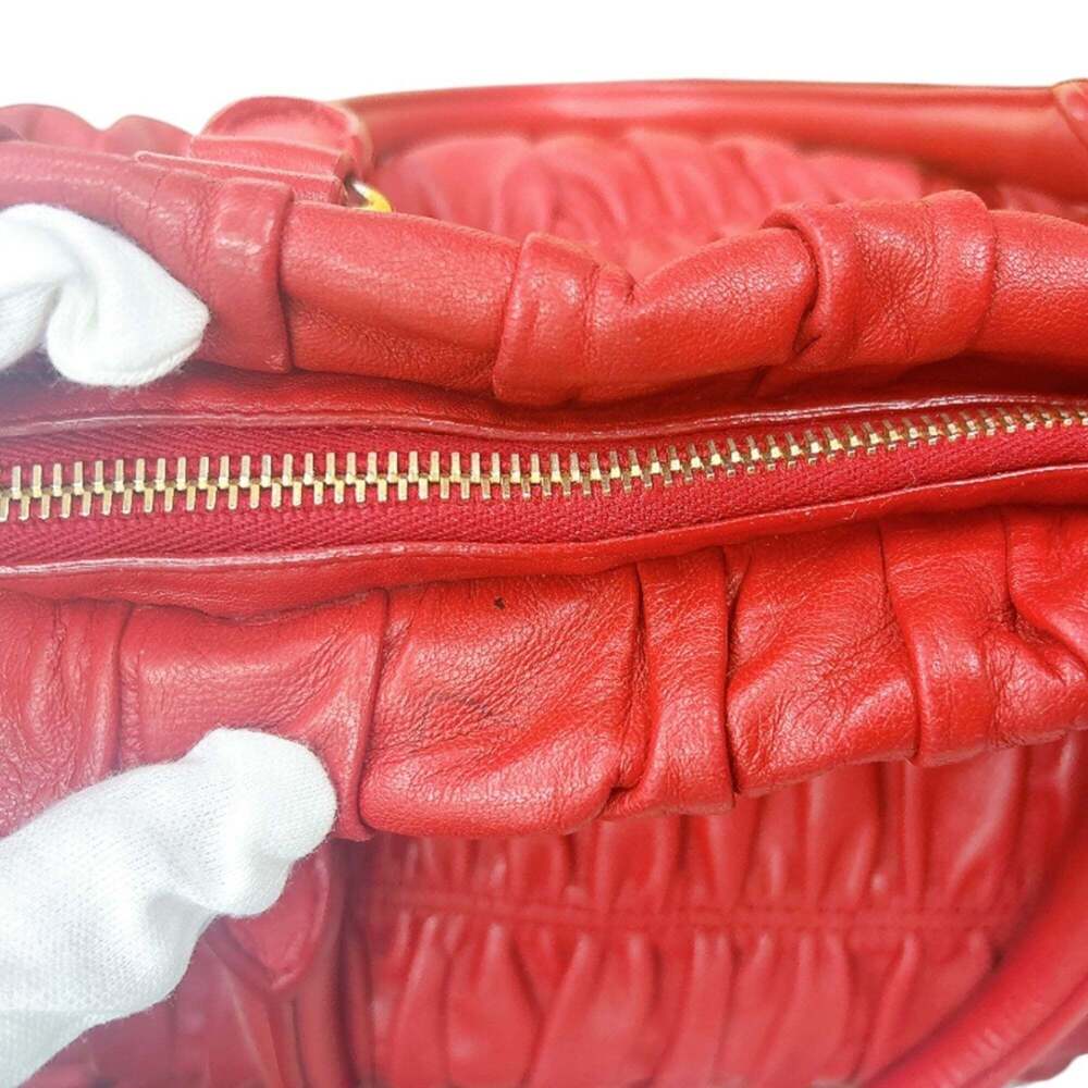 PRADA Red Leather Shoulder Bag - Picture 13 of 16